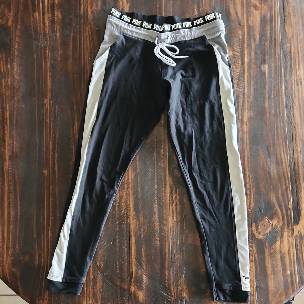 PINK Victoria's Secret Black and Gray Leggings
